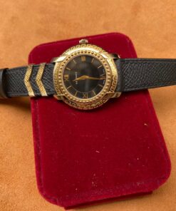 Black Epsom Leather Watch Strap for Versace