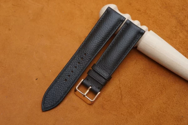 Black Epsom leather watch strap
