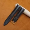 Black Ostrich foot leather watch strap