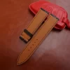Black Ostrich foot leather watch strap 2
