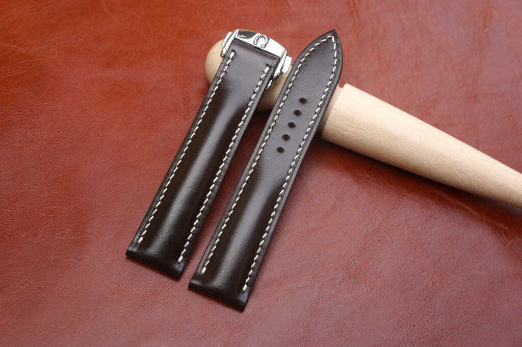 Black Pullup Leather Watch Strap for Omega 4