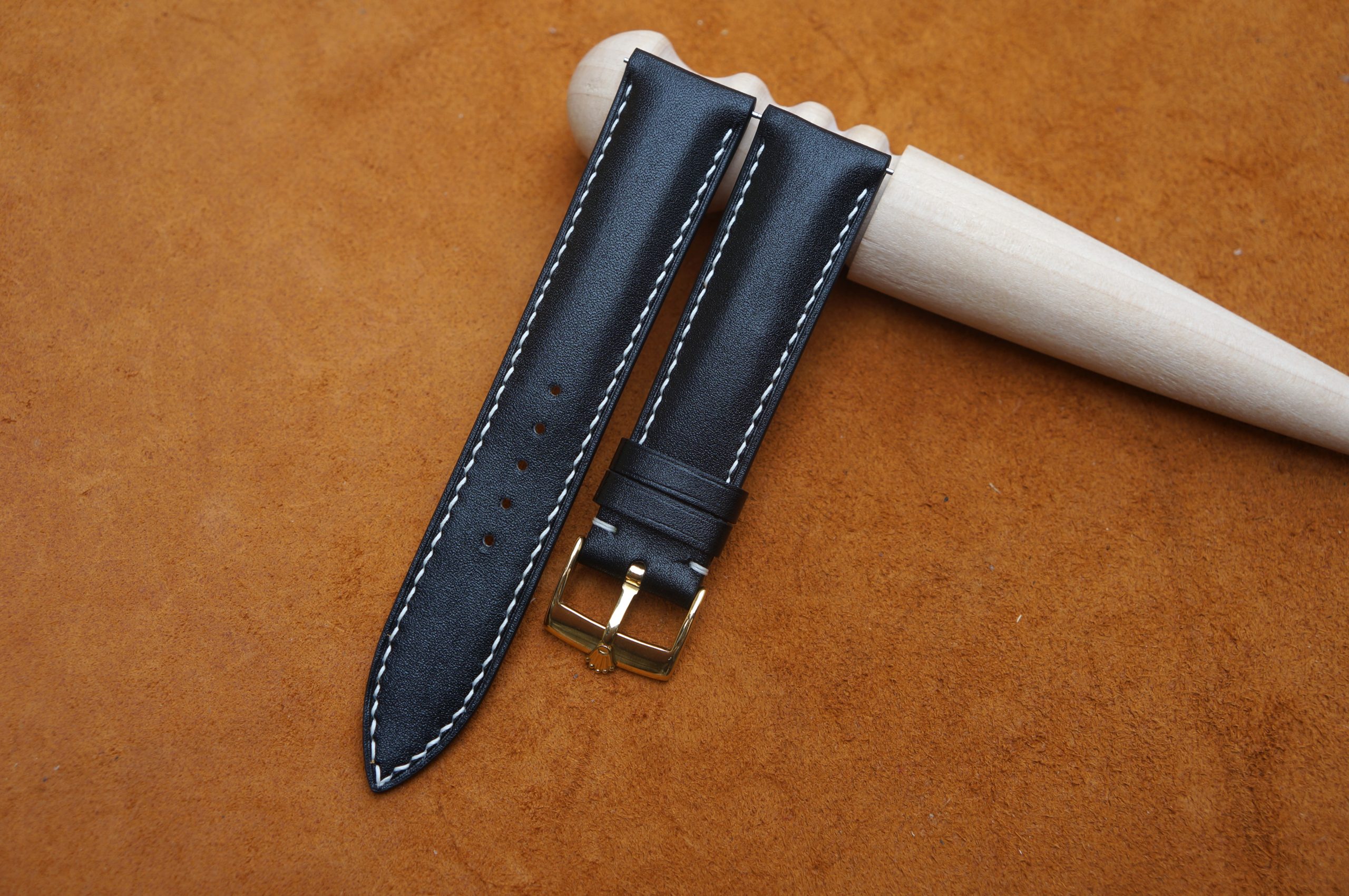 Box Calf Leather Watch Strap for Rolex 1