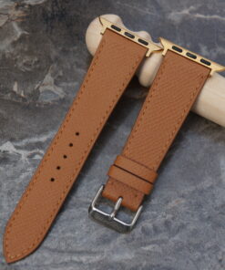 Brown Epsom Leather Watch Strap For Apple Watch 1