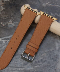Brown Epsom Leather Watch Strap For Apple Watch