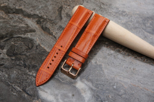 Brown USA Alligator Leather Watch Strap 2