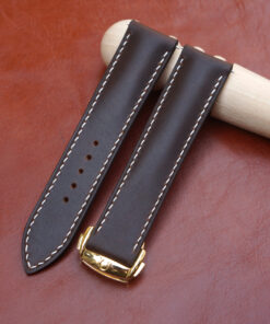 Dark Brown Suede Leather Watch Strap For Omega 2
