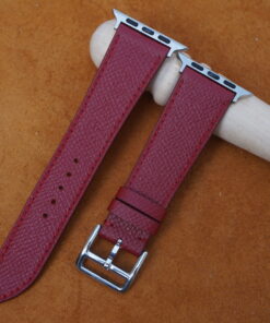 Dark Red Epsom Leather Watch Strap For Apple Watch 2