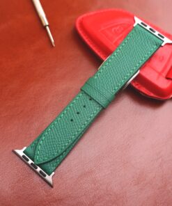 Green Epsom French calfskin Apple watch strap 4