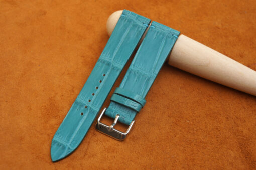 Light Blue Alligator Leather Watch Strap 3