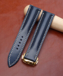 Navy Pullup Leather Watch Strap for Omega 2