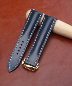 Navy Pullup Leather Watch Strap for Omega