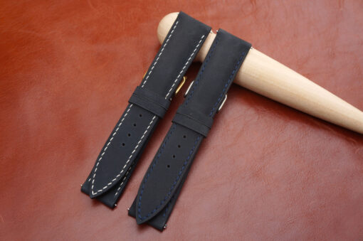 Navy Suede Leather Watch Strap 4