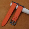 Orange Epsom Leather Watch Strap For Apple Watch 2
