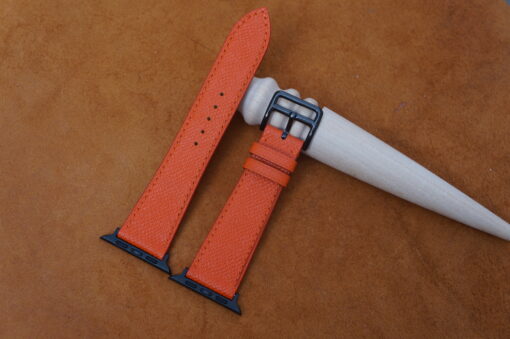 Orange Epsom Leather Watch Strap For Apple Watch 3