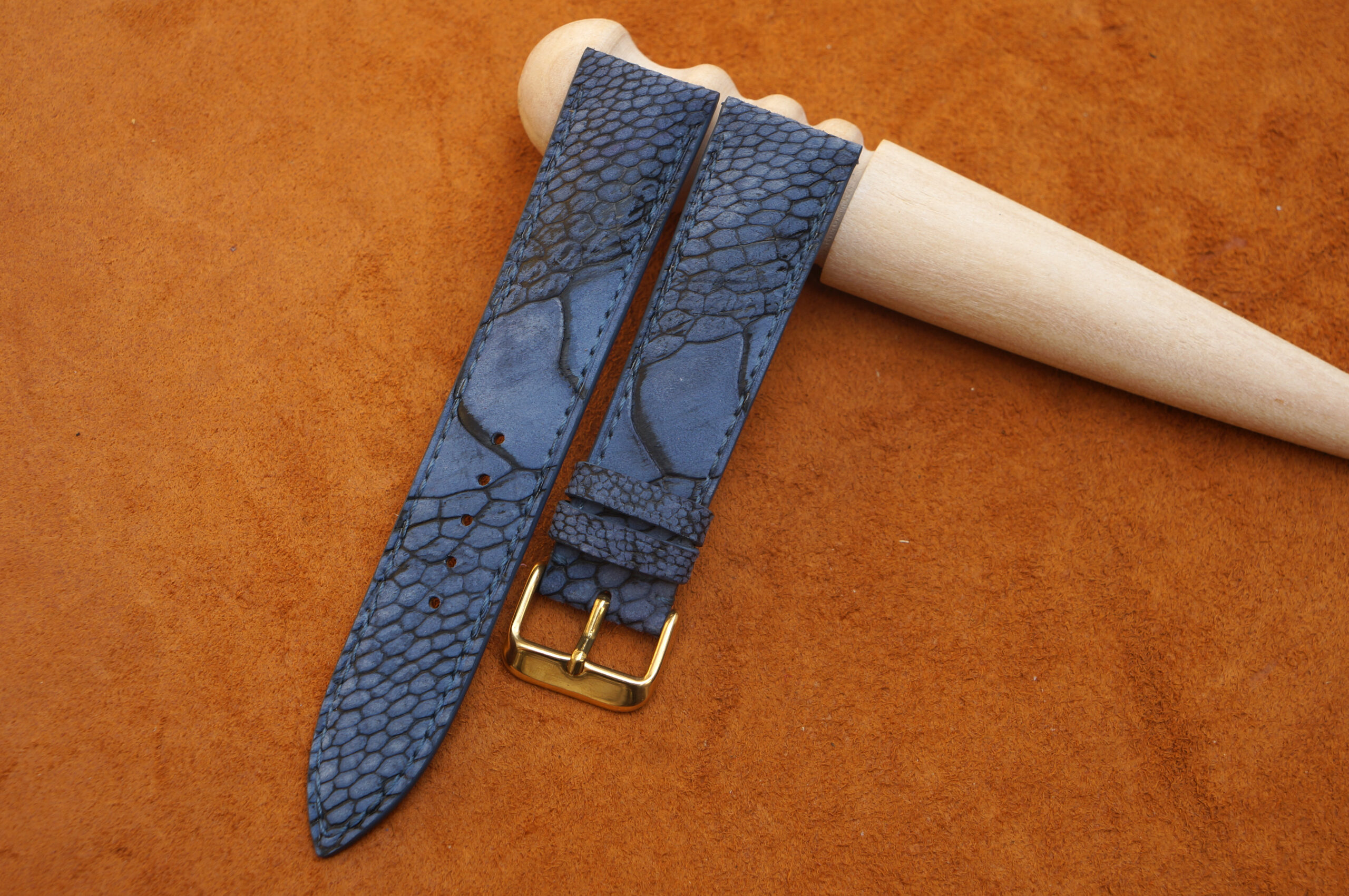 Ostrich Wax Leather Watch Strap 1