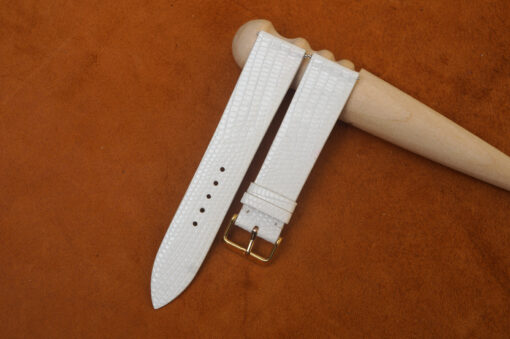 White Lizard Leather Watch Strap 1