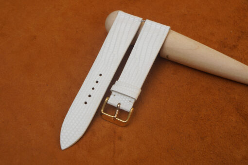 White Lizard Leather Watch Strap 2