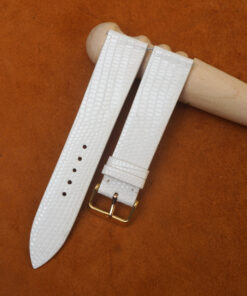 White Lizard Leather Watch Strap