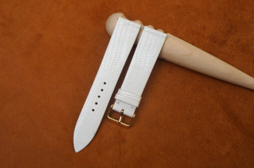 White Lizard Leather Watch Strap