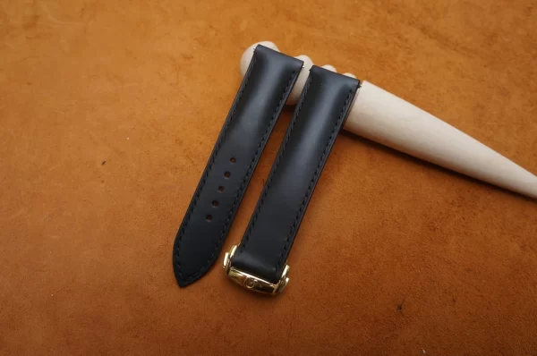 black Box Leather Watch Strap with Clasp for Omega 1