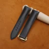 black Box Leather Watch Strap with Clasp for Omega