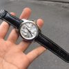 black alligator usa leather watch strap for Longines