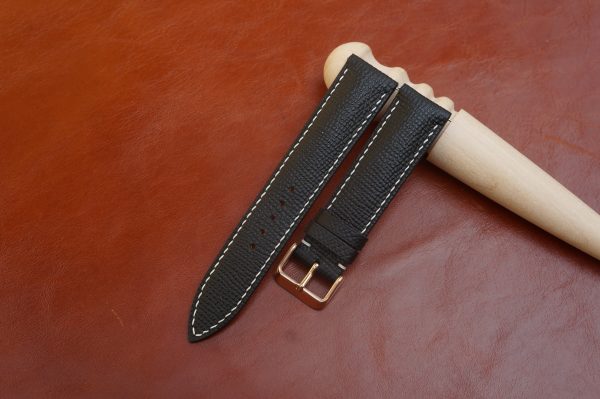 black epsom leather watch strap