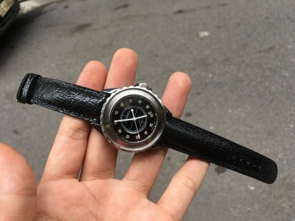 black lizard watch strap for Channel