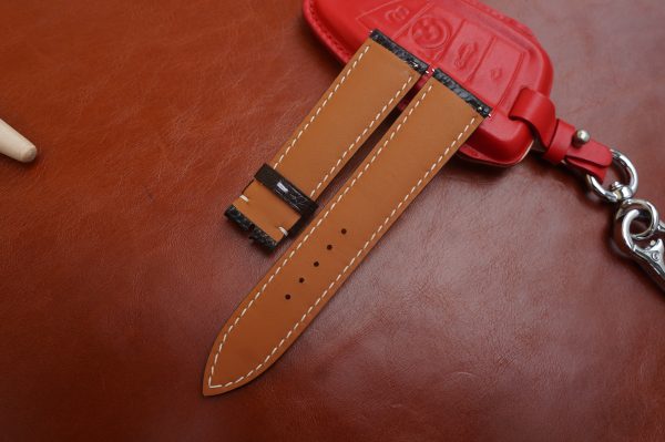 black ostrich leather watch band