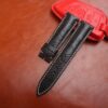 black ostrich leather watch strap