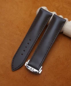brown Box Leather Watch Strap with Clasp for Omega