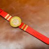 red epsom watch strap for Versace