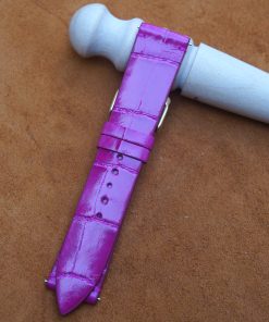 Pink Glazed Alligator Leather Watch Strap 4