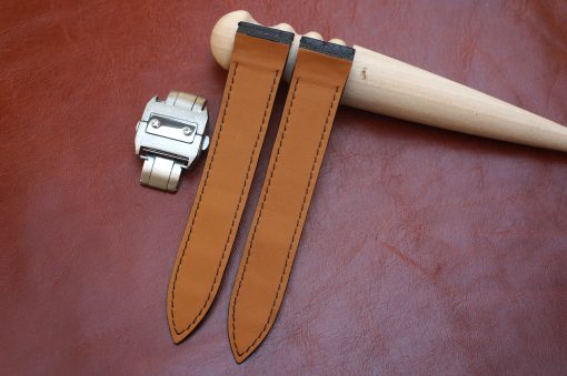 black alligator leather watch strap for Cartier 2