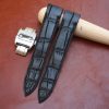 black alligator leather watch strap for Cartier 3