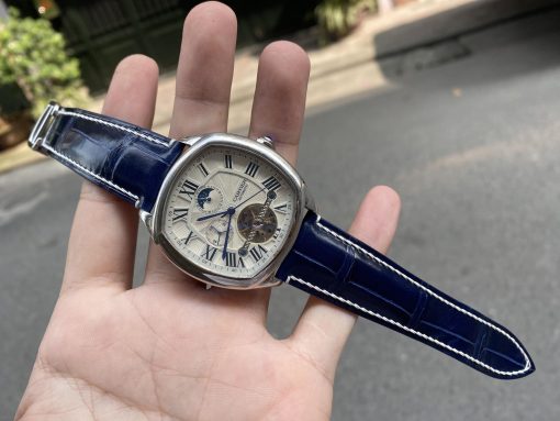 Navy Alligator Leather Watch Strap for Cartier