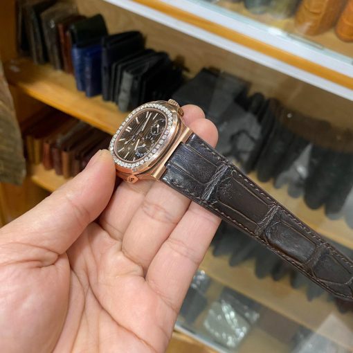brown alligator watch strap for patek